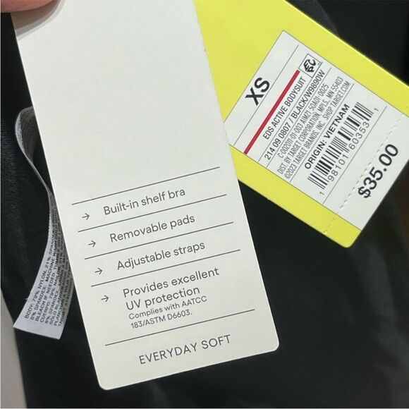 All In Motion Black Everyday Soft Active Bodysuit, Size XS, NWT - Picture 8 of 11